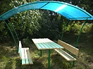 Беседка с крышей из поликарбоната